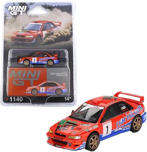 نموذج سيارة Diecast متوافق مع Mini GT 1:64 Subaru Impreza WRC99 - #5، ريتشارد بيرنز/روبرت ريد - الفائز، 1999 Rally Australia Limited Edition MGT00986 in Saudi Arabia