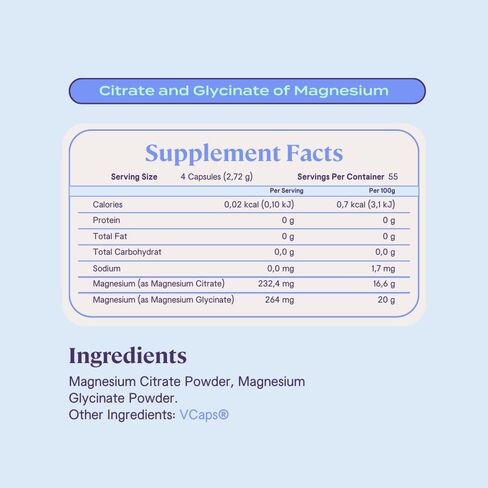 B-FIT B Magnesium Glycinate & Citrate - Supports Sleep and Muscle Recovery - Vegan - 496 mg -220 Capsules - 2 Month Supply in Saudi Arabia