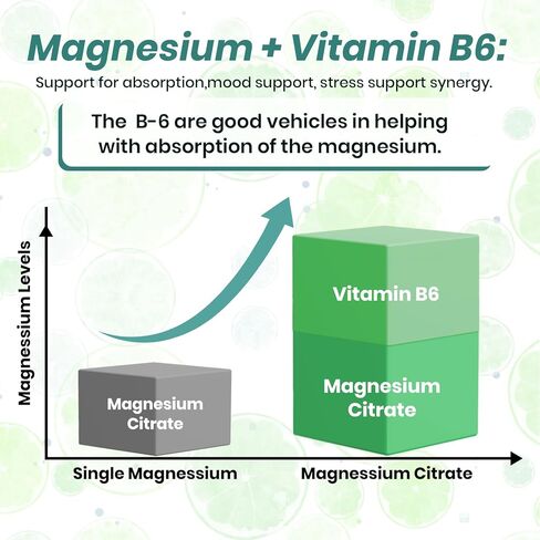 Magnesium Citrate Capsules for Constipation & Sleep Support - Vegan Magnesium Citrate Supplement with Vitamin B6 & L-Theanine for High Absorption - 120 Capsules, Non-GMO in Saudi Arabia