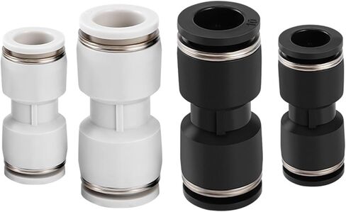 White Straight Connector PU-04/6/8/10/12/14 Plugs-in Air Hose Quick Pneumatic 1Pcs(黑色PU-10) in Saudi Arabia