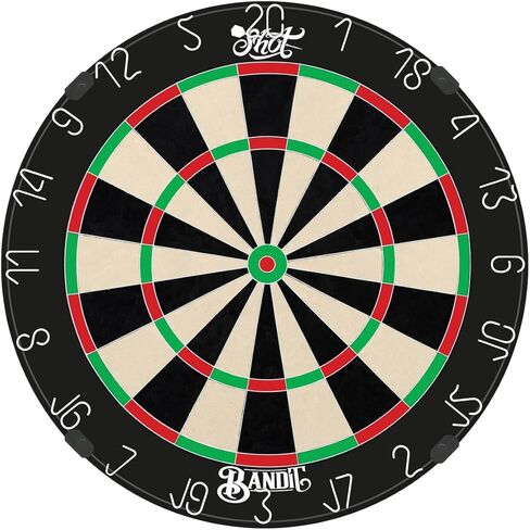 Shot Darts Official Competition Size, The Bandit Steel Tip Dartboard-Professional Bladed Bristle Board, Self Repair Sisal, Finest Bladed Dartboard 18" x 1 1/2" (SB3140) in Saudi Arabia