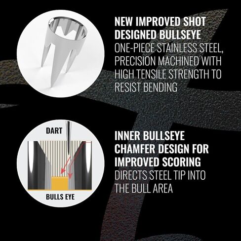 Shot Darts Official Competition Size, The Bandit Steel Tip Dartboard-Professional Bladed Bristle Board, Self Repair Sisal, Finest Bladed Dartboard 18" x 1 1/2" (SB3140) in Saudi Arabia