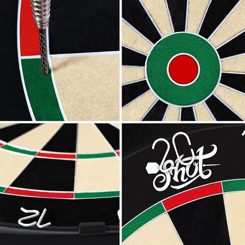 Shot Darts Official Competition Size, The Bandit Steel Tip Dartboard-Professional Bladed Bristle Board, Self Repair Sisal, Finest Bladed Dartboard 18" x 1 1/2" (SB3140) in Saudi Arabia