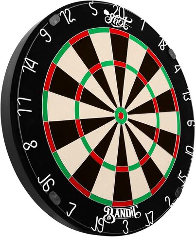 Shot Darts Official Competition Size, The Bandit Steel Tip Dartboard-Professional Bladed Bristle Board, Self Repair Sisal, Finest Bladed Dartboard 18" x 1 1/2" (SB3140) in Saudi Arabia