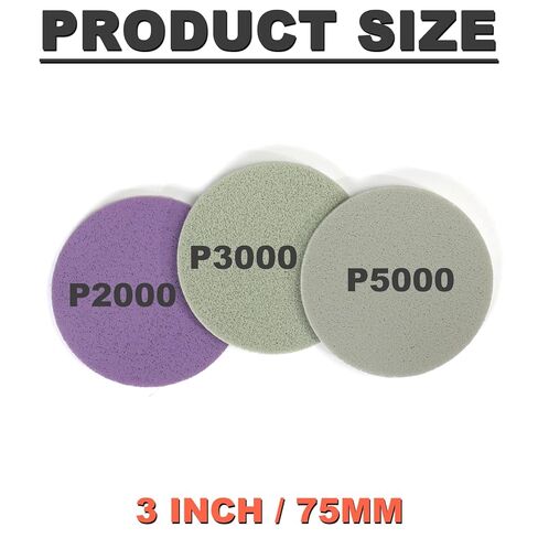 3 Inch Foam Sanding Discs: 12Pcs 3000 Grit Hook & Loop Wet Dry Sand Paper for Random Orbital Sander, Round Sandpaper Replacement Pad for Automotive Polishing/Finishing in Saudi Arabia