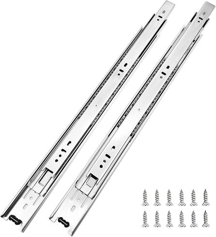 6 Pairs of 16 Inch Hardware 3-Section Full Extension Ball Bearing Side Mount Drawer Slides,100 LB Capacity Drawer Slide in Saudi Arabia