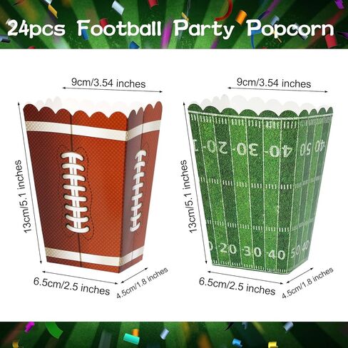 24 قطعة من لوازم تزيين حفلات كرة القدم، مجموعة صناديق الفشار، لوازم يوم الألعاب لحفلات كرة القدم، دلو الفشار in Kuwait