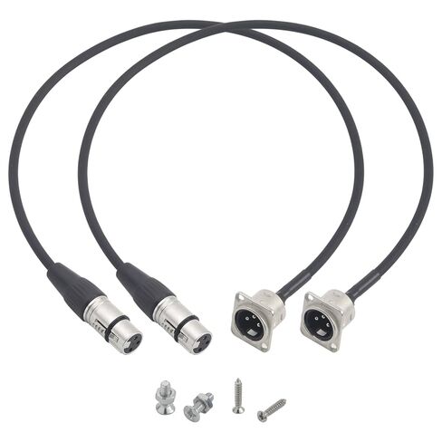 PENGLIN 2PCS XLR Pass-Through Panel Mount Pigtail Connector‌, D Type XLR Male to Female Converter Mount Cable, for Professional Audio Installations(60cm/23.62inch) in Saudi Arabia