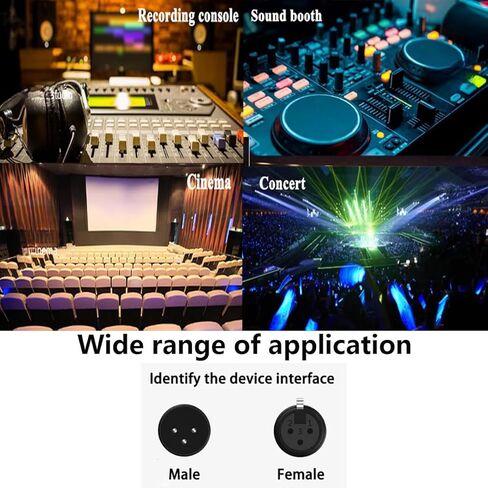 PENGLIN 2PCS XLR Pass-Through Panel Mount Pigtail Connector‌, D Type XLR Male to Female Converter Mount Cable, for Professional Audio Installations(60cm/23.62inch) in Saudi Arabia