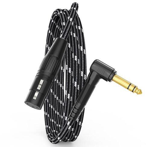 JOLGOO 1/4 TRS Right Angle to XLR Female Audio Cable, 6.6ft 3-pin XLR Female Professional-Grade Balanced Audio Connection for Mixer, Amplifier, Microphone, Studio Equipment in Saudi Arabia