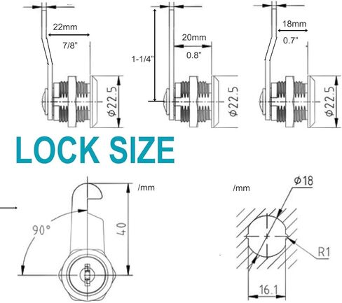 X-Haibei 6 Pack Cabinet Locks with Keys, 7/8" RV Storage Door Lock Keyed Alike, 12 Keys Cam Locks for Camper or Trailer Door, Cupboards in Saudi Arabia