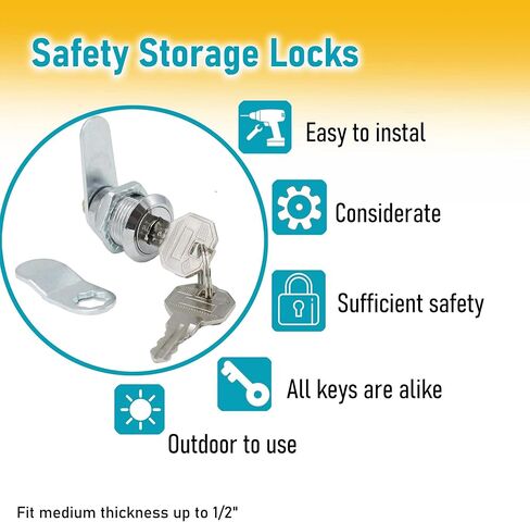 X-Haibei 6 Pack Cabinet Locks with Keys, 7/8" RV Storage Door Lock Keyed Alike, 12 Keys Cam Locks for Camper or Trailer Door, Cupboards in Saudi Arabia