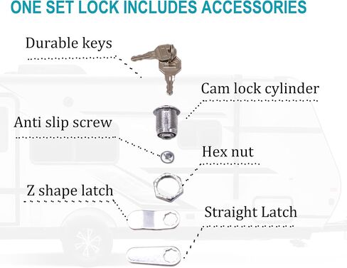 X-Haibei 6 Pack Cabinet Locks with Keys, 7/8" RV Storage Door Lock Keyed Alike, 12 Keys Cam Locks for Camper or Trailer Door, Cupboards in Saudi Arabia