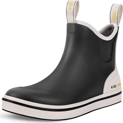 2026 Upgraded Women's Deck Boots, Waterproof Fishing Ankle Rain Boots with Upgraded Anti-Slip Outsole, Breathable Lightweight Garden Rubber Boots for Sailing in Saudi Arabia