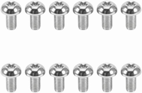 12 قطعة من براغي دوارة الفرامل T25 M5x10mm - مسامير خفيفة للغاية مصنوعة من سبائك عالية القوة للطرق والدراجات الإلكترونية (فضي) in Saudi Arabia
