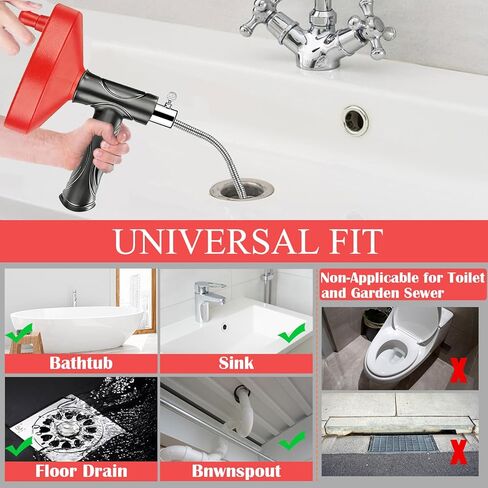 استنزاف ثعبان اوجير 33 قدم، السباكة ثعبان استنزاف الشعر تسد ​​أداة إزالة، الثقيلة ثعبان اوجير، بالوعة فك انسداد استنزاف أداة تنظيف للحمام المطبخ حوض الاستحمام استنزاف مزيل انسداد مع قفازات in Kuwait