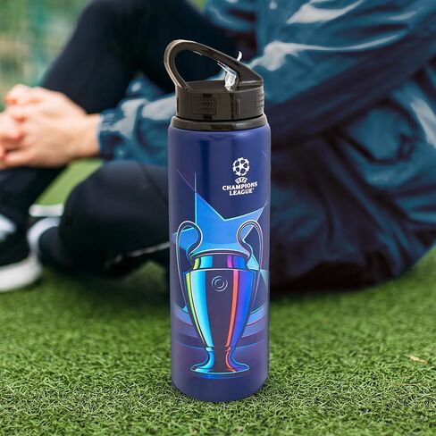 Hy-Pro UEFA Champions League 750ml Aluminium Water Bottle – Official UCL Sports Drink Bottle, Lightweight, Reusable, Leakproof in Saudi Arabia
