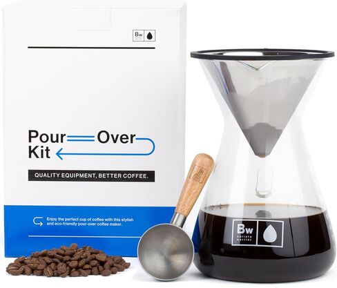 Compatible for Chemex & Hario V60 Pour Over Coffee Filters - Reusable Stainless Steel - Best Coffee Maker and Bar Accessories (Silver) in Saudi Arabia