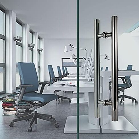 Stainless Steel Long Door Pull Handle Hardware for Exterior Commercial Door/Barn Door Modern Bar Pull Handle Push Pull Door Handles (Color: Black Size: 120cm) in Saudi Arabia
