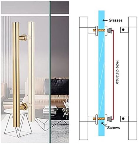 Stainless Steel Long Door Pull Handle Hardware for Exterior Commercial Door/Barn Door Modern Bar Pull Handle Push Pull Door Handles (Color: Black Size: 120cm) in Saudi Arabia