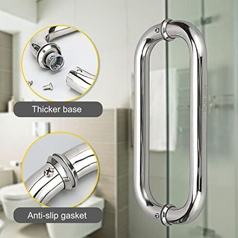 Stainless Steel Commercial Entrance Door Pull Bar with Modern Barn Door Handle Easy Installation 25cm(9 7/8")*22.5cm in Saudi Arabia