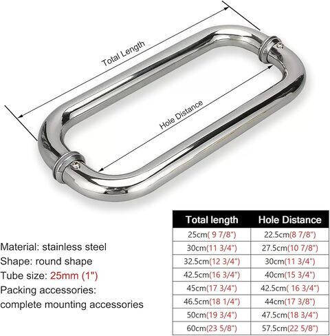 Stainless Steel Commercial Entrance Door Pull Bar with Modern Barn Door Handle Easy Installation 25cm(9 7/8")*22.5cm in Saudi Arabia