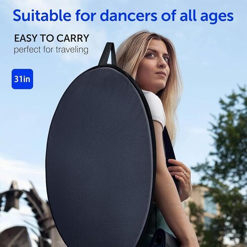 31inch Portable Dance Floor, Tap Dance Floor, Ballet Training Equipment Ideal for Figure Skating Practice Mat,Jazz,Tap Board,Turning Board and Party Dancing for All Ages with Travel Backpack in Kuwait