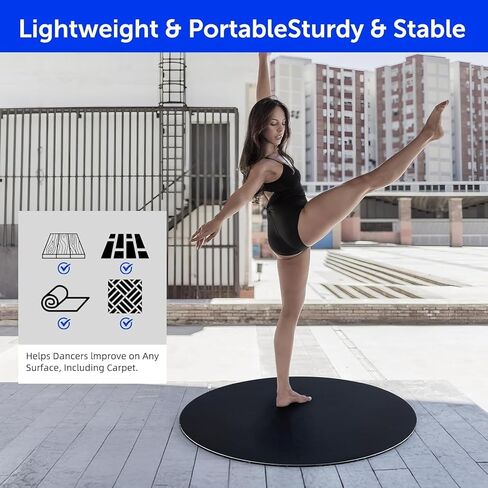31inch Portable Dance Floor, Tap Dance Floor, Ballet Training Equipment Ideal for Figure Skating Practice Mat,Jazz,Tap Board,Turning Board and Party Dancing for All Ages with Travel Backpack in Kuwait