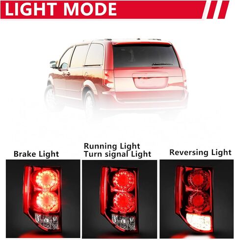 ضوء خلفي متوافق مع 2011-2020 دودج جراند كارافان الجانب الأيمن للراكب LED الخلفي الخلفي الذيل مصباح LED مصباح مكابح in Kuwait