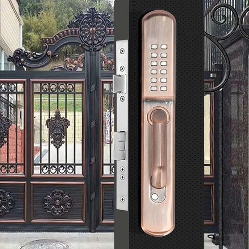 Outdoor Password Door Lock Kit, Waterproof Sunscreen Handle High Security for Home Use Can Resist Strong Impact with Key Suitable for Indoor and Outdoor in Saudi Arabia