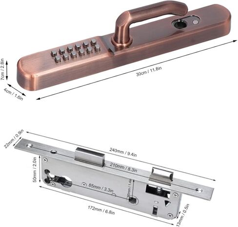 Outdoor Password Door Lock Kit, Waterproof Sunscreen Handle High Security for Home Use Can Resist Strong Impact with Key Suitable for Indoor and Outdoor in Saudi Arabia