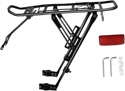 رف البضائع الخلفي للدراجة، حامل حامل دراجة من سبائك الألومنيوم العالمي للدراجات الجبلية والطرق، سعة 25 كجم (55 رطلاً) in Kuwait