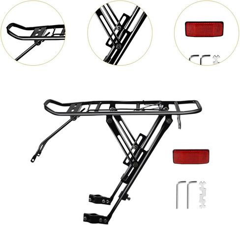 رف البضائع الخلفي للدراجة، حامل حامل دراجة من سبائك الألومنيوم العالمي للدراجات الجبلية والطرق، سعة 25 كجم (55 رطلاً) in Kuwait