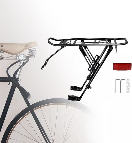 رف البضائع الخلفي للدراجة، حامل حامل دراجة من سبائك الألومنيوم العالمي للدراجات الجبلية والطرق، سعة 25 كجم (55 رطلاً) in Kuwait