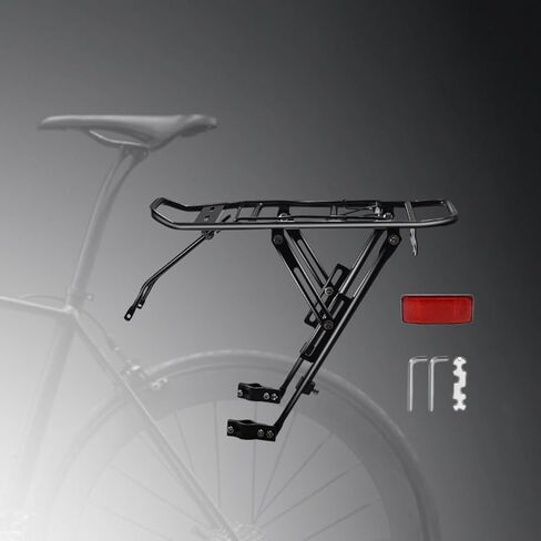 رف البضائع الخلفي للدراجة، حامل حامل دراجة من سبائك الألومنيوم العالمي للدراجات الجبلية والطرق، سعة 25 كجم (55 رطلاً) in Kuwait