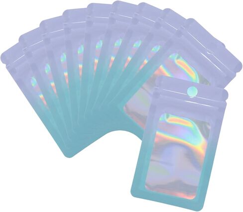 100PCS Reusable Mylar Bags Sealed Laser Gradient Color Pouches Self Sealing Pouches for Storing Necklaces and Small Jewelry Durable Packaging Bags for Accessories in Saudi Arabia