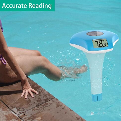 Digital Pool Thermometer – Swimming Pool Thermometer Floating Easy Read, Solar-Powered Pool Temperature for Swimming Pools in Saudi Arabia