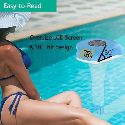 Digital Pool Thermometer – Swimming Pool Thermometer Floating Easy Read, Solar-Powered Pool Temperature for Swimming Pools in Saudi Arabia