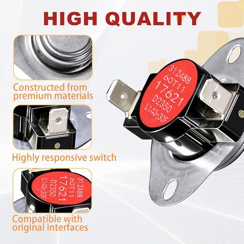 S1-02535380000 فرن ترموستات L140-30F مفتاح حد، إعادة ضبط تلقائي، متوافق مع فرن Coleman Evcon York - بديل لـ S1-7945-3281، S1-7945-3271 - مفتاح قطع آمن لدرجة الحرارة العالية in Kuwait