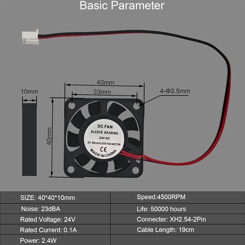 مراوح Ender 3 Extruder 4010، ومروحة تبريد DC 24V 4010 Extruder Hot ومروحة Turbo DC 24V 4010 تستخدم للطابعة Ender 3 / Ender 3 Pro ثلاثية الأبعاد، in Kuwait