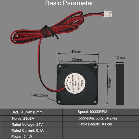 مراوح Ender 3 Extruder 4010، ومروحة تبريد DC 24V 4010 Extruder Hot ومروحة Turbo DC 24V 4010 تستخدم للطابعة Ender 3 / Ender 3 Pro ثلاثية الأبعاد، in Kuwait