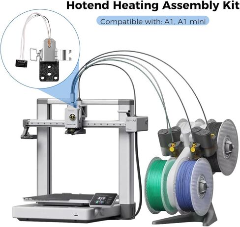 ENOMAKER Bamboo Lab Hotend Heating Assembly Kit for A1,A1 Mini Series 3D Printer, with Thermistor&Heater,300℃ Quick Swap Clamping Component,Secure Heat Block&Heating Base Parts,Mounting Clip Accessory in Saudi Arabia