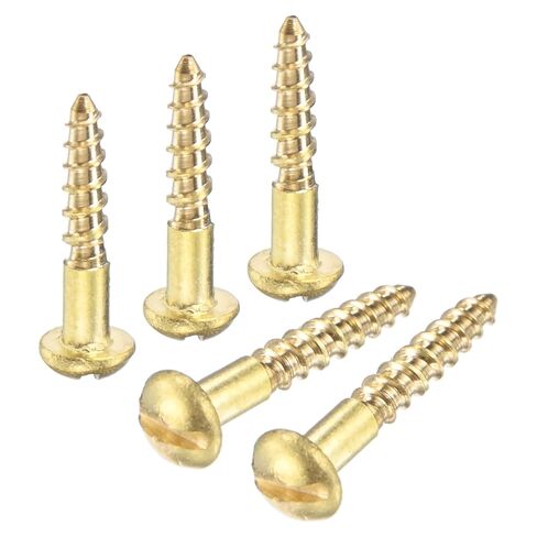 M METERXITY 20-Pack Wood Screws, M2 x 18mm Brass Slotted Round Head Self-Tapping Screw Indoor Fasteners for Woodworking/Furniture Repair/Industry/Gardening/DIY Crafts Decorative Screws in Saudi Arabia