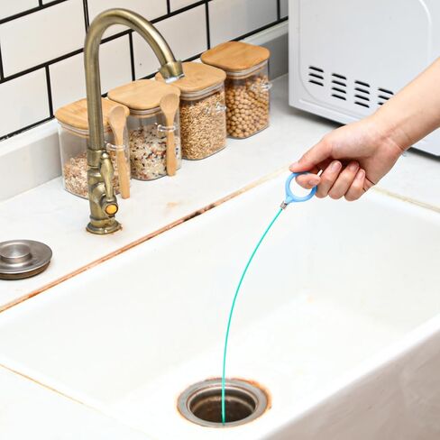 30 حزمة 50 بوصة بالوعة الأفعى السائبة الشعر استنزاف تسد مزيل غير قابلة للكسر استنزاف المعادن ثعبان الشعر أداة إزالة مرنة وطويلة أداة فك انسداد حوض الحمام حوض الاستحمام in Kuwait