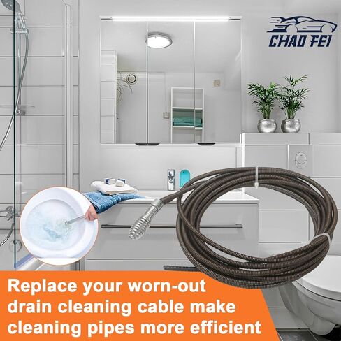 Drain Cleaning Cable 5/16 In x 25 Ft Replace 62235 Compatible with G1501245, 4MY89, 4Z661, G2037506 Drain Cleaning Machines in Kuwait