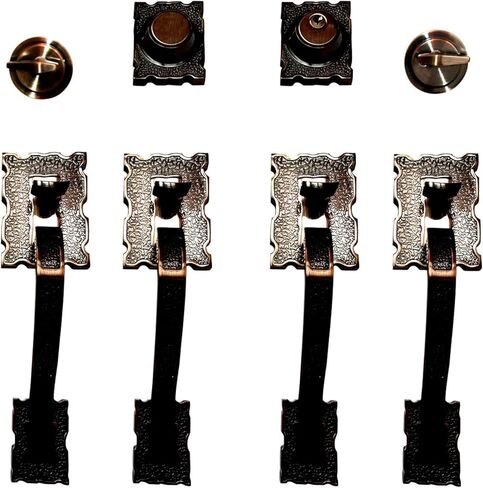 LOCKSET4U Entry Door Hardware Set LAMA with Lever Handle and deadbolt, European Style, Antique Copper in Saudi Arabia