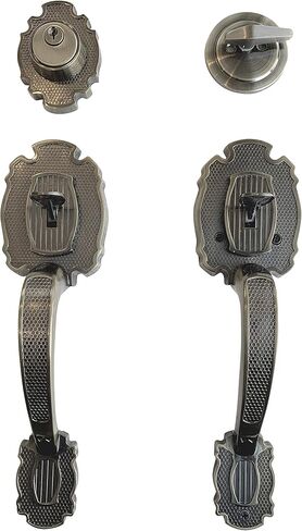 LOCKSET4U Entry Door Hardware Set LAMA with Lever Handle and deadbolt, European Style, Antique Copper in Saudi Arabia