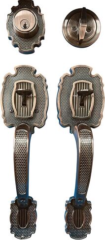 LOCKSET4U Entry Door Hardware Set LAMA with Lever Handle and deadbolt, European Style, Antique Copper in Saudi Arabia