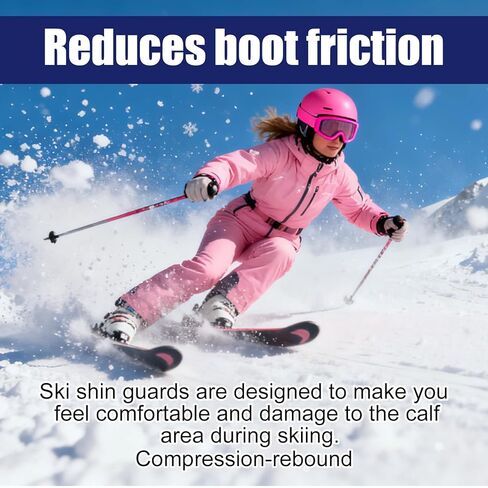 Penitue 2pcs Snowboard Shin Pads, Thickened Foam Cuttable Skiing Shin Guards for Ski Boot Liner Snowboarding Bang Protection in Saudi Arabia