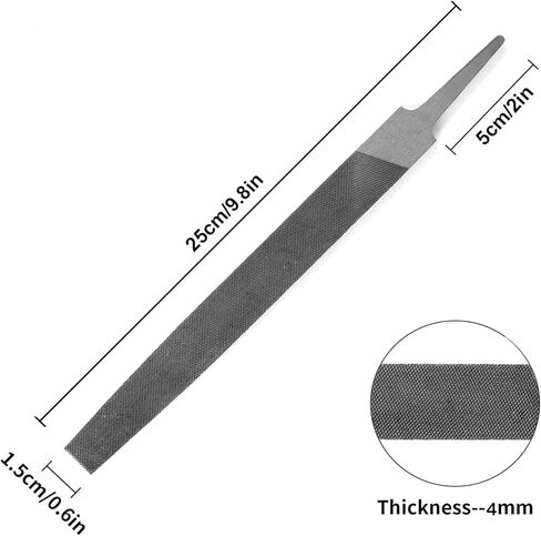 8-inch Flat Medium Cut File Double Cut Teeth High Hardened Steel Hand File Without Handle Suitable for Shaping Wood, Metal, Plastic in Saudi Arabia